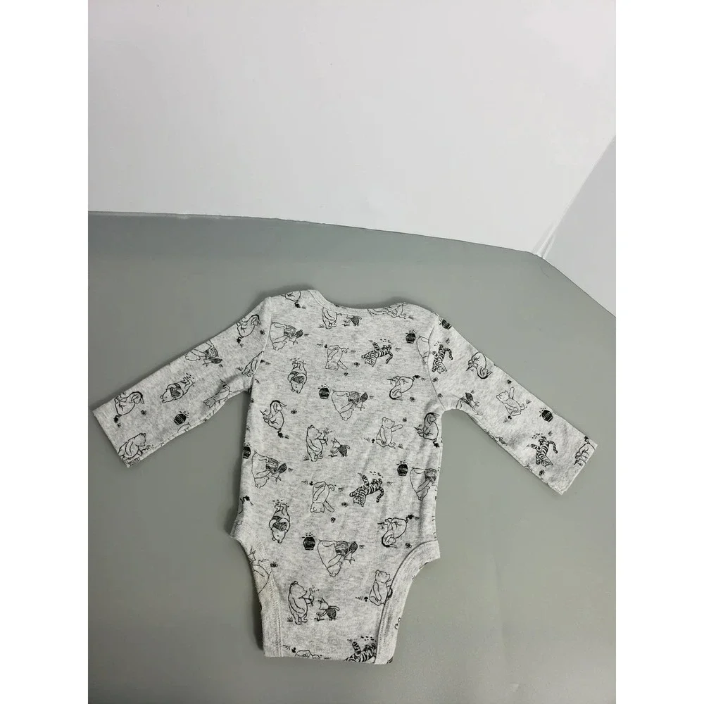 Disney Jumping Beans Winnie the‎ Pooh Gray Long Sleeve Bodysuit 3 Months